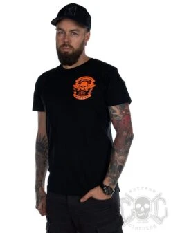 EXc Moto Club Men Tee, Black N Orange