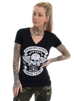 EXc Moto Club V-neck Tee, Black