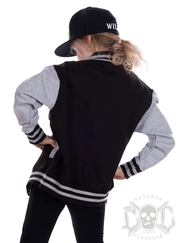 EXc New Skull Kids Varsity Jacket, Black/Grey 2 EXc New Skull Kids Varsity Jacket, Black/Grey – Bild 2