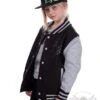 EXc New Skull Kids Varsity Jacket, Black/Grey