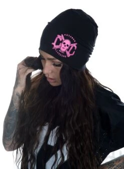 EXc Pink Skull Beanie
