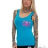 EXc Pink Skull Logo Tank, Caribbean Blue