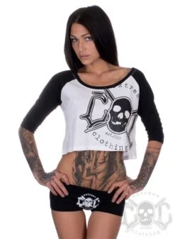 EXc Raglan Topp, Vit/Svart