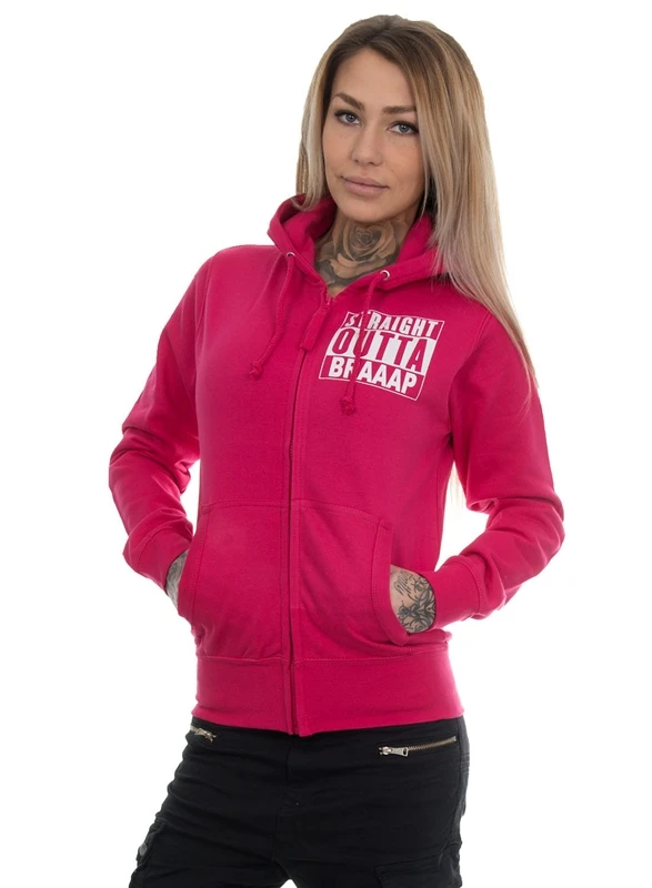 EXc S O Braaap Girly Zip Hoodie, Hot Pink 1 EXc S O Braaap Girly Zip Hoodie, Hot Pink