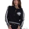 EXc Short Lace Up Logo Hoodie, Black