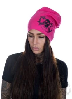 EXc Skull Beanie, Pink
