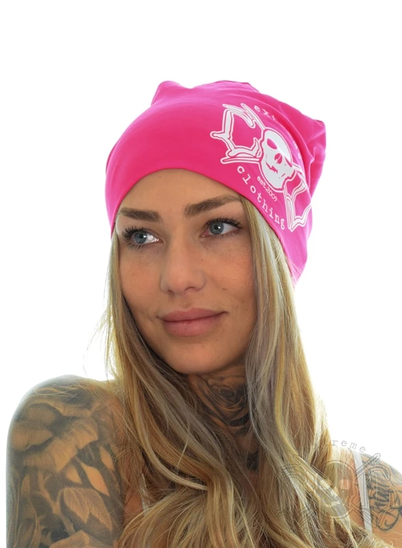 EXc Skull Logo Beanie, Pink 2 EXc Skull Logo Beanie, Pink – Bild 2