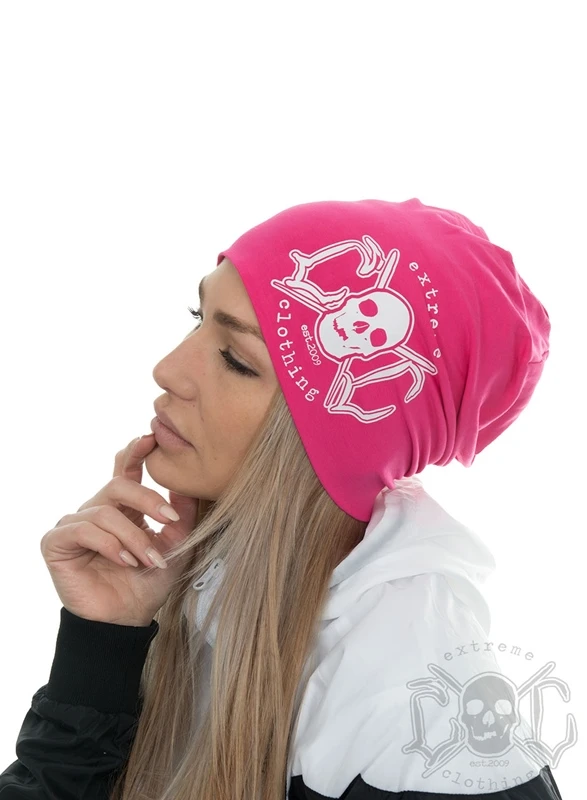 EXc Skull Logo Beanie, Pink 1 EXc Skull Logo Beanie, Pink