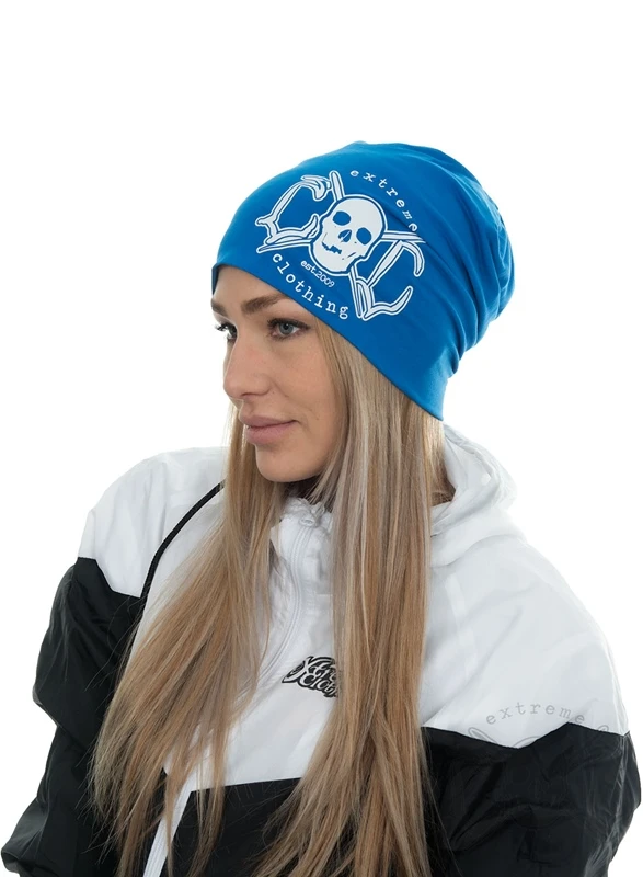 EXc Skull Logo Beanie, Sapphire Blue 1 EXc Skull Logo Beanie, Sapphire Blue