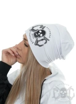 EXc Skull Logo Beanie, Vit