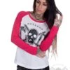 EXc Skull Raglan, Wht/Pink