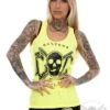 EXc Skull Women Tank, Neon Yellow