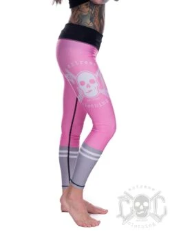EXc Skull Work Out Leggings, Rosa -Straßenmode Kleidung exc skull work out leggings rosa 3
