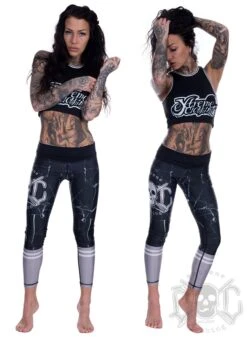 EXc Skull Work Out Leggings, Svarta