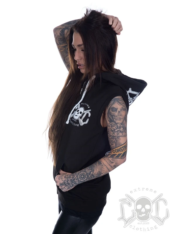 EXc Sleeveless Skull Hoodie, Svart 3 EXc Sleeveless Skull Hoodie, Svart – Bild 3