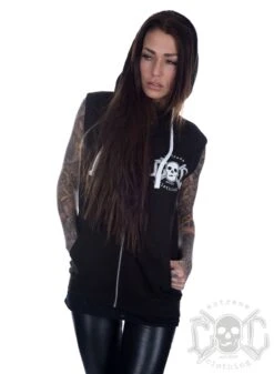 EXc Sleeveless Skull Hoodie, Svart