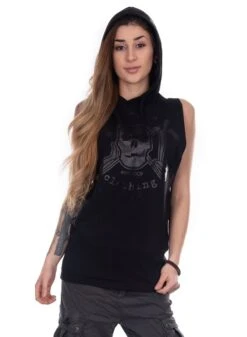 EXc Sleeveless Unisex Muscle Hoodie, Black N Black