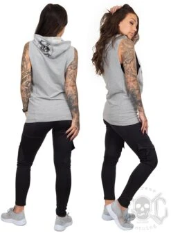 EXc Sleeveless Unisex Muscle Hoodie, Grey N Black -Straßenmode Kleidung exc sleeveless unisex muscle hoodie grey n black 2