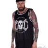 EXc Unisex Skull Mesh Tank Top, Black