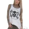 EXc Unisex Skull Mesh Tank Top, White