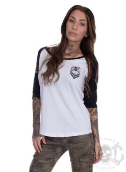 EXc White N Black ¾ Raglan Tee