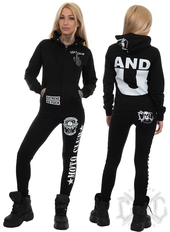 EXc Your Crew Women Zip Hoodie, Black 2 EXc Your Crew Women Zip Hoodie, Black – Bild 2