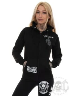 EXc Your Crew Women Zip Hoodie, Black