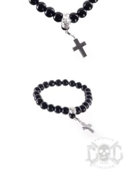 Love & Hate Black Pearl Skull Bracelet 21,5cm
