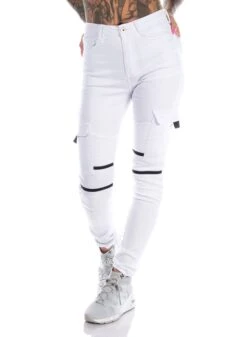 Mix From Italy Biker Pants, White