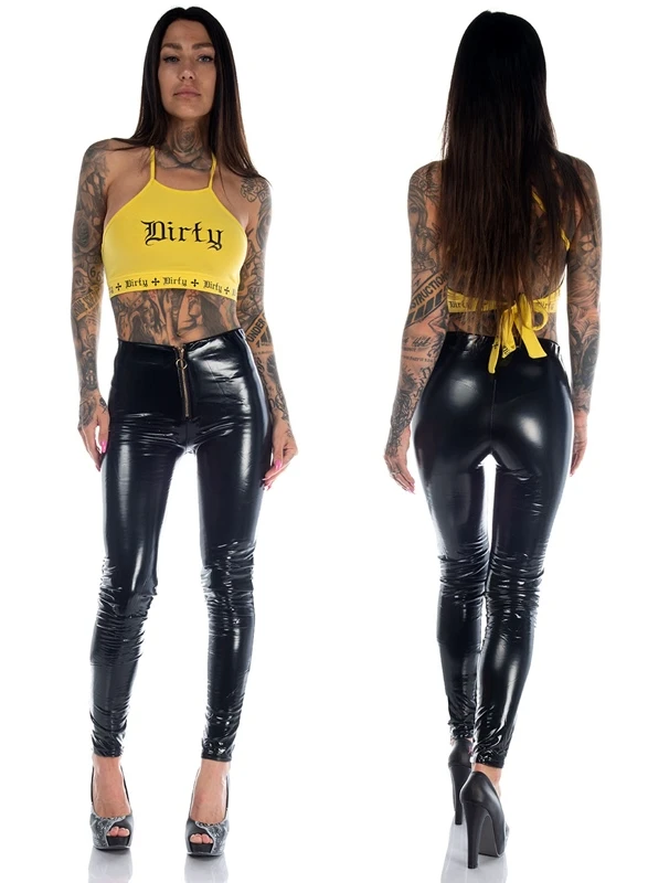 Mix From Italy Black Zipped Latex Pants 2 Mix From Italy Black Zipped Latex Pants – Bild 2