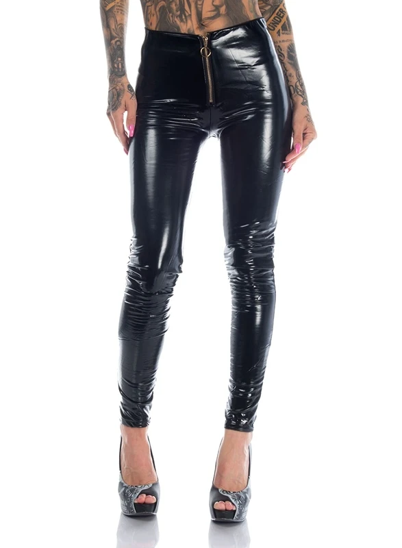 Mix From Italy Black Zipped Latex Pants 1 Mix From Italy Black Zipped Latex Pants