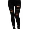 Mix From Italy Ripped Black Skinny Jeans