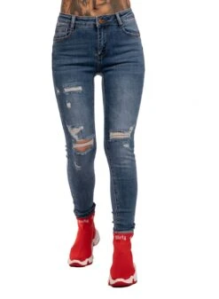 Mix From Italy Ripped Blue Skinny Denim