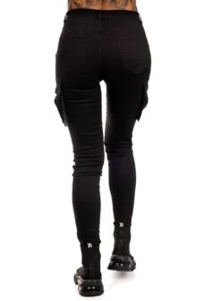 Mix From Italy Skinny High Waist Cargo Pants, Black 5 Mix From Italy Skinny High Waist Cargo Pants, Black -Straßenmode Kleidung mix from italy skinny high waist cargo pants black 2