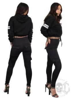 Rebel For Life We Don´t Name Drop Cropped Oversize Hoodie, Black -Straßenmode Kleidung rebel for life we dont name drop cropped oversize hoodie black 3