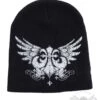 Xzavier Winged Beanie, Black