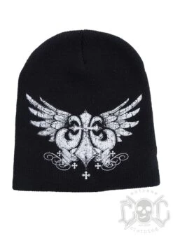 Xzavier Winged Beanie, Black